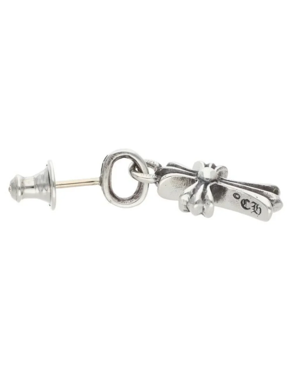 Chrome Hearts Bby Pprchn Baby Fat Drop Silver Earrings